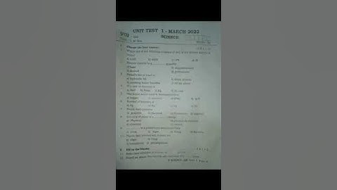 8th standard science question paper unit test