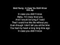 Kirk Jay - In Case You Didn't Know Lyrics (Brett Young) The Voice