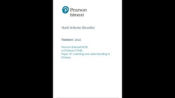 PEARSON EDEXCEL GCSE CHINESE FOUNDATION TIER PAPER 1 MARK SCHEME 2025 (1CN0/1F)