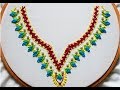 Hand Embroidery : Neckline Embroidery Design For Kameez / Kurtis / Dress