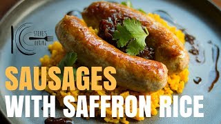 How to make SAUSAGES WITH SAFFRON RICE & ONION JAM screenshot 2