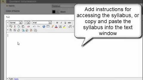 Add a Syllabus to Blackboard