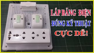 Hướng Dẫn Ráp Bảng Điện Taplo Điện 2 công tắc 1 ổ cắm Điện Cực Dễ!