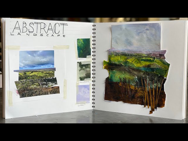 Project Landscape Collage Creek Landscape Collage Using Gelli Print