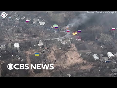 Ukraine drone video shows attack on Russian tanks