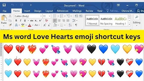 Love Hearts Symbol Shortcut Key in Microsoft Word