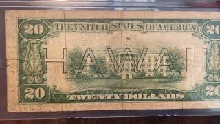 Graded $20 Hawaii emergency currency 