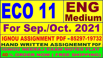 eco 11 solved assignment 2020-21 / ECO 11 solved assignment in English  / eco 11 in english