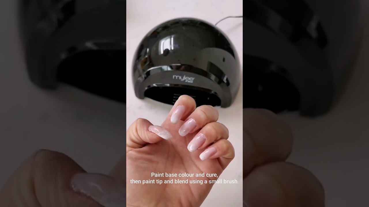 Ombre nails at home Mylee gel nail polish and builder gel. French manicure gel nail tutorial 