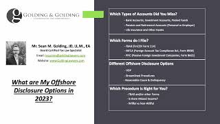 New IRS Offshore Disclosure and Reporting 2023 - Golding &amp; Golding (Board Certified Tax Specialist)