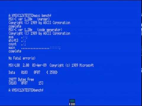 MSX-C benchmark with function calls