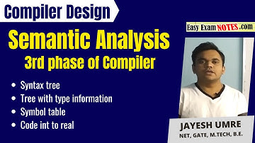 Semantic analysis phase of compiler | Semantic tree | Symbol table | int to real | Jayesh Umre