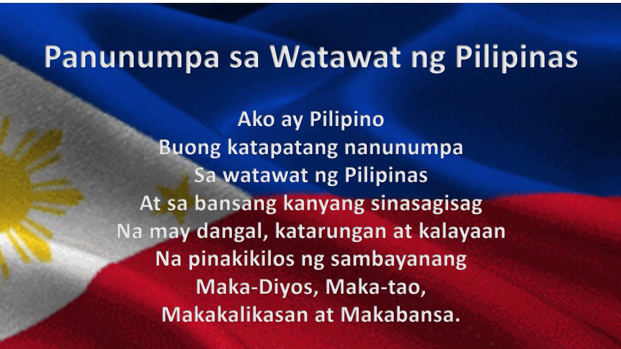 Panunumpa Sa Watawat Ng Pilipinas Ctto Youtube Images And Photos Finder