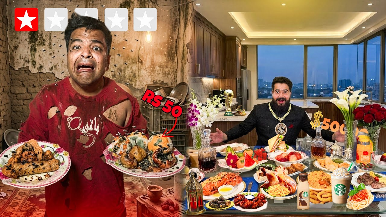 Eating Rs 50 vs Rs 50,0000 Iftari Challenge!