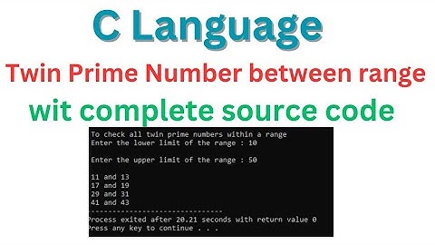 C language: Twin Prime Number | Twin Prime Number  in a Range #c #twinprime @ sudiptasirtutorial