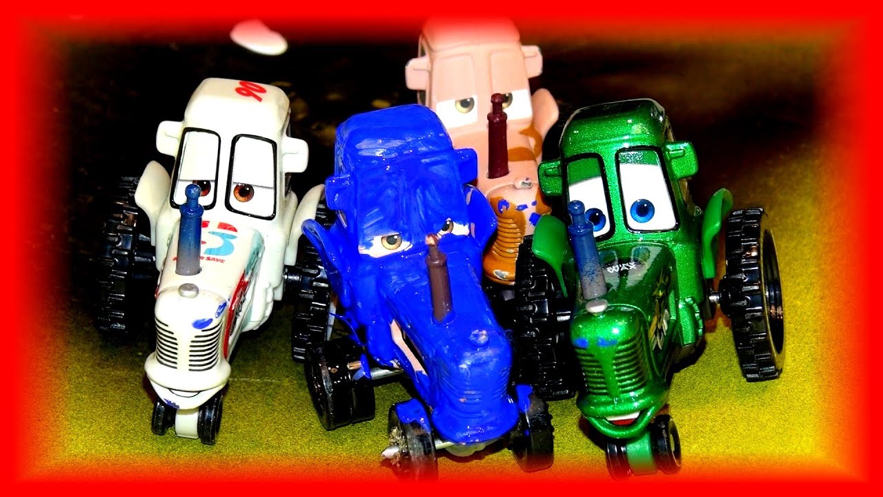 Pixar Cars Customs Fabulous The  Tractor , Monster Truck Mater Cruz Miss Fritter and Dinoco McQueen