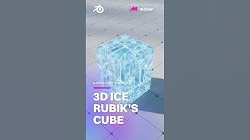 3D Ice Rubik’s Cube Made in Blender! #blender #animation #motiondesign #shorts