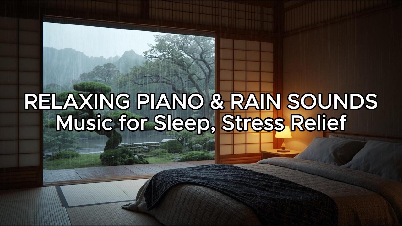8 Hours Relaxing Sleep Music with Rain Sounds - Healing Sleep Music for Stress Relief