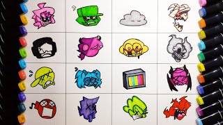 How to draw Dangerous Icons from Friday Night Funkin #14