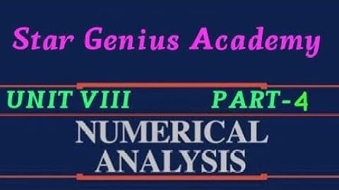 PG TRB MAT UNIT VIII NUMERICAL ANALYSIS PART 4