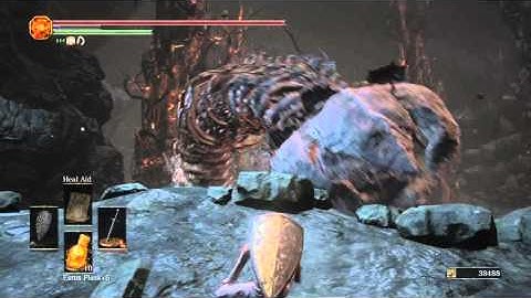 Dark Souls 3 - Carthus Sandworm of Smouldering Lake - Easy Cheesy No Damage