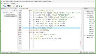 COBOL02: Variables data types declaration and value assignments in COBOL