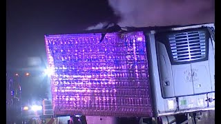Fiery crash involving semi-truck leaves one dead along I-10 near Riggs Road