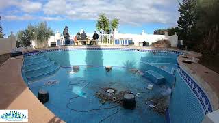 PVC pool liner installation TIME-LAPSE
