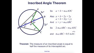 Geometry Circles Chords, Inscribed Angles & Tris Pt 5