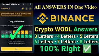 Today 28 June 2023 Binance CRYPTO Wodl All Answers 3,4,5,6,7,8 Words