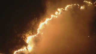 Crews battling wildfire northwest of Los Angeles