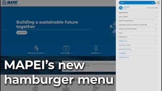 Simplified navigation: MAPEI’s new hamburger menu