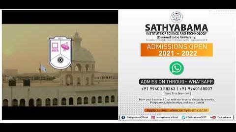 Admission Open 2021 - Sathyabama Institute of Science and Technology