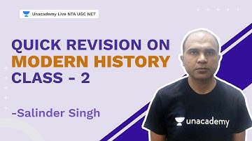 Quick Revision on Modern History Class - 2 | Salinder Singh | NTA UGC NET 2021