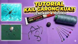 cara membuat kail pancing garong 6 mata kail lengkap