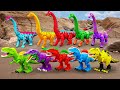 Dinosaurs for kids  trex branchiosaurus rescue crocodiles eat poisonous mushrooms  toytv