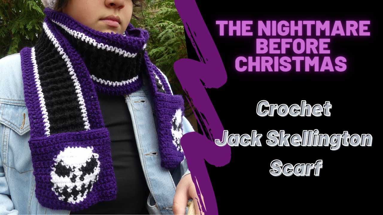 Crochet Jack Skellington Scarf YouTube