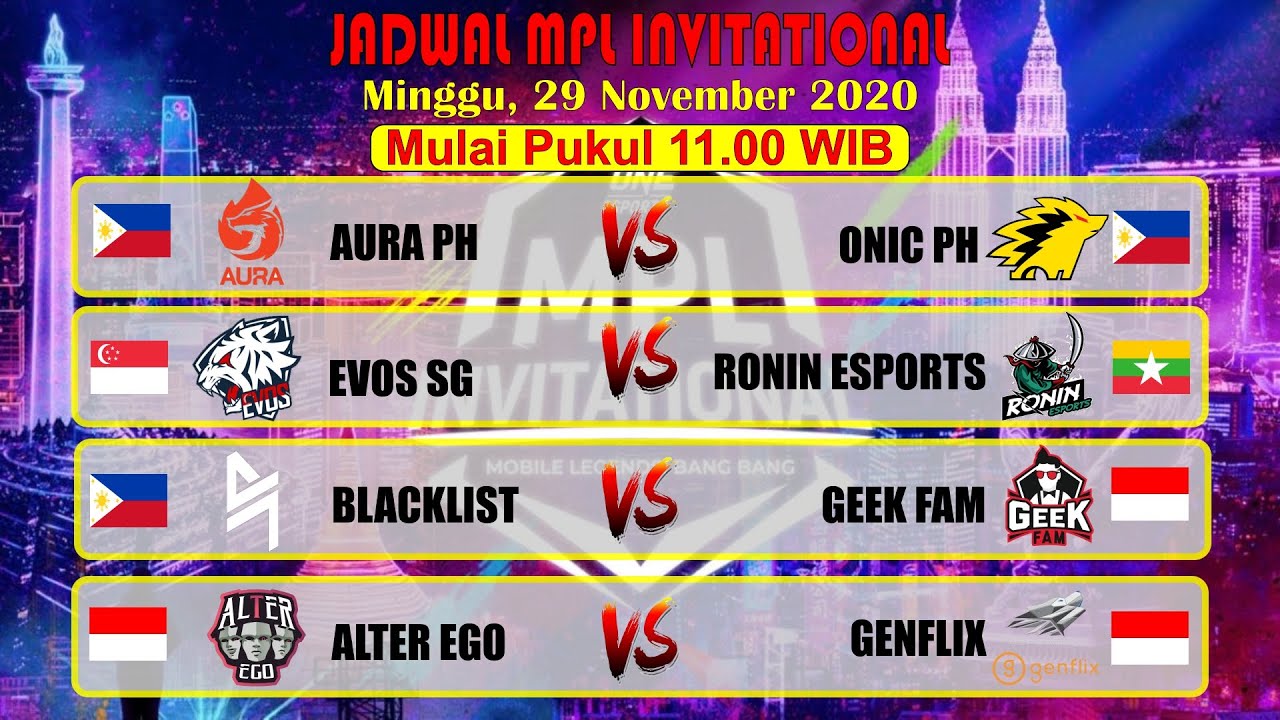 Jadwal Mpl Invitational 4 Nation Cup Minggu Ke 1 Minggu Ke 2 Mobile Legends 