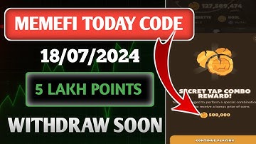 memefi secret reward combo today / 18/07/2024 | memefi 2000000 Coin