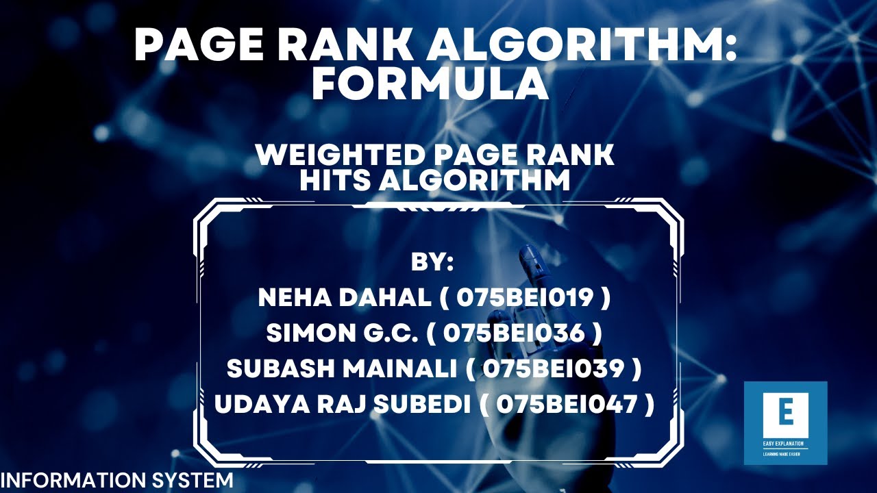 PAGE RANK ALGORITHM|| FORMULA|| WEIGHTED PAGE RANK|| HITS || # ...