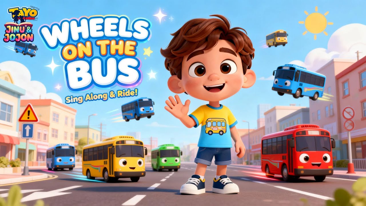 WHEELS ON THE BUS Nursery Rhymes Ultimate Sing Along Bus Song 🚌🎵