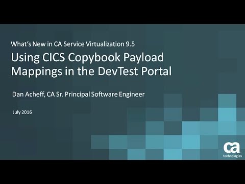 DevTest Portal CICS Copybook Payload Mapping – CA Service Virtualization 9.5