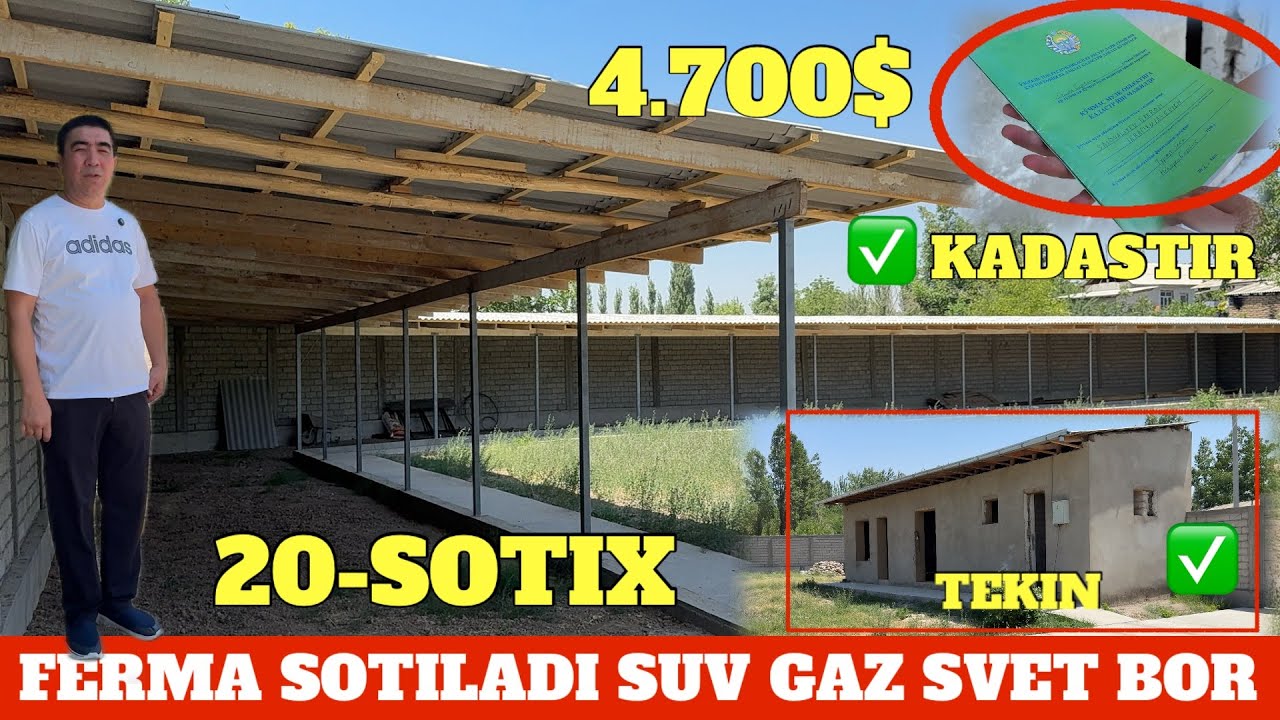 20-SOTIX FERMA SOTILADI SUV SVET GAZ BOR. BAXROM AKA UYI BILAN BERMAN TEKINGA 2 ta XONA