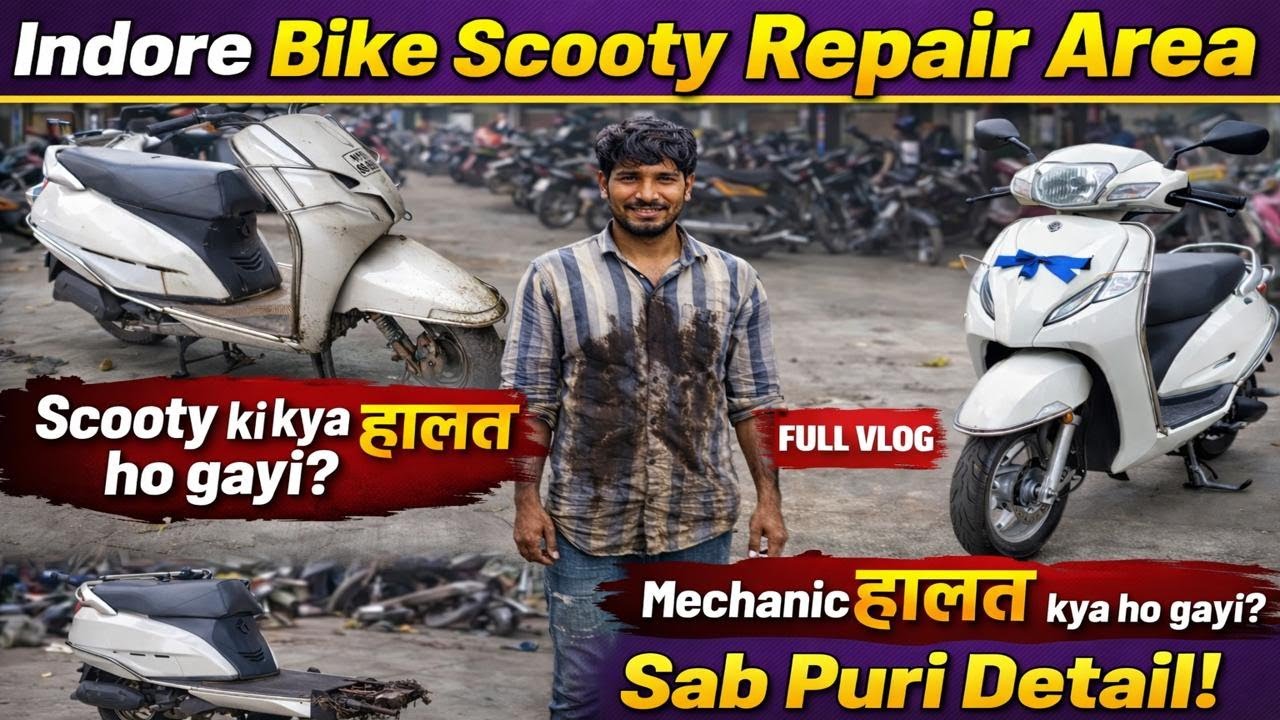 Scooty ki kya हालत ho gayi? | Indore Bike Scooty Repair Area | Full Repair Vlog 