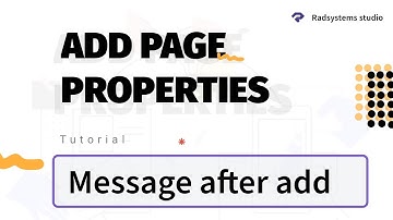 Configuring Message After Add | RadSystems Studio