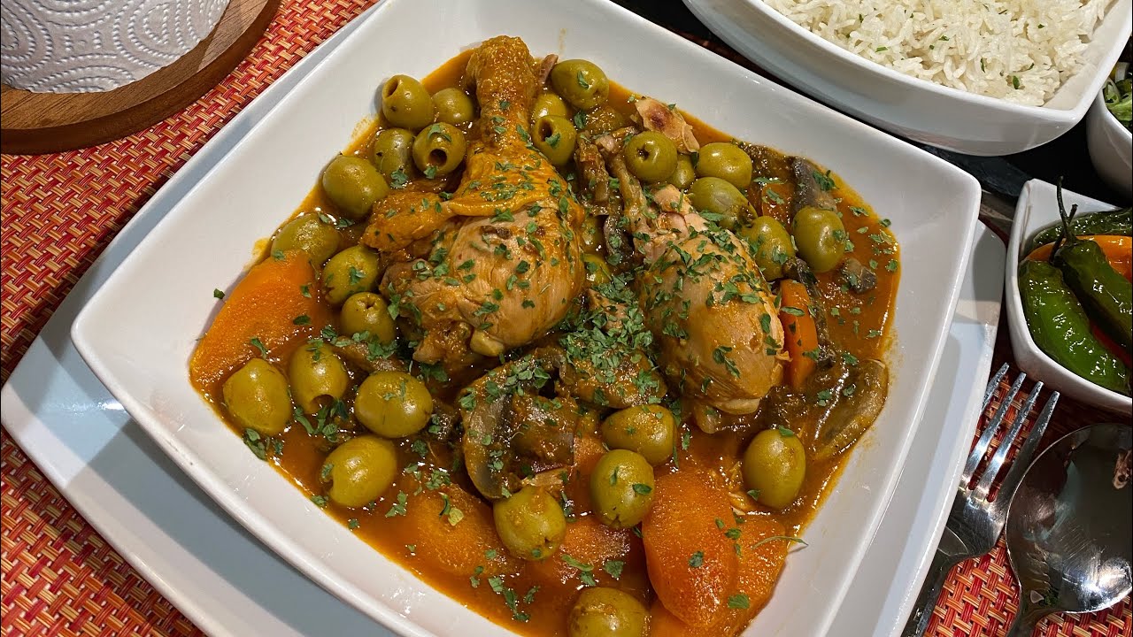 طاجين زيتون بالفطر صوص حمراء على كيف كيفكم 👌tajine zitoune champignons un délices