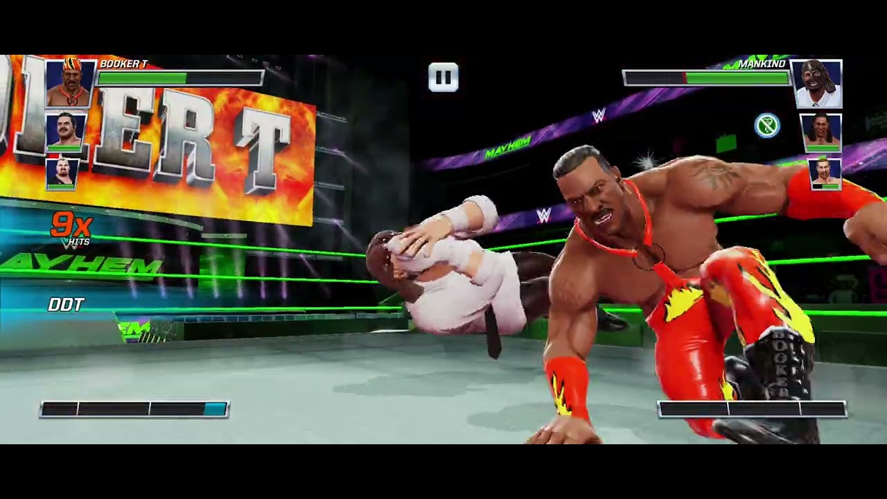 WWE Mayhem | Booker T vs Sami Zayn | Epic 3 vs 3 Tag Team Match ...