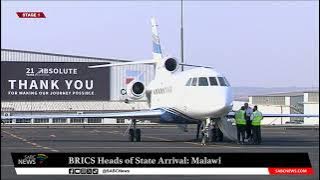 BRICS Summit I Malawian President Lazarus Chakwera arrives in SA
