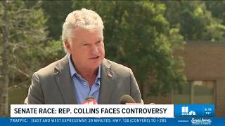Rep. Mike Collins ends press conference after questions about son-in-law's antisemitic postings