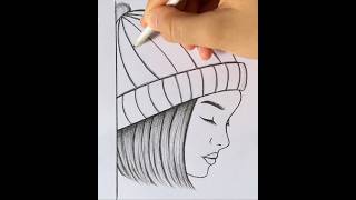 Beautiful girl drawing #drawing #pencilsketch #drawingtutorial #artvideo #satisfying #art #shorts